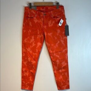 7 For All Mankind for Neiman Marcus Cropped Skinny orange Jeans 30 NWT
